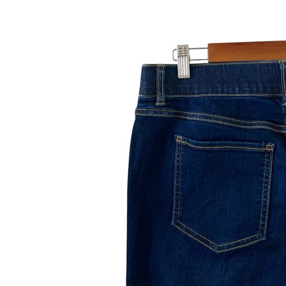 SPANX High Rise Pull-On Flare Midnight Dark Wash Jeans Size L - Picture 12 of 16